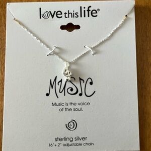 Silver Music Note Necklace